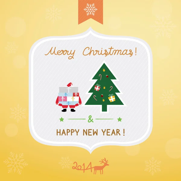 Tarjeta de felicitación de Navidad — Vector de stock