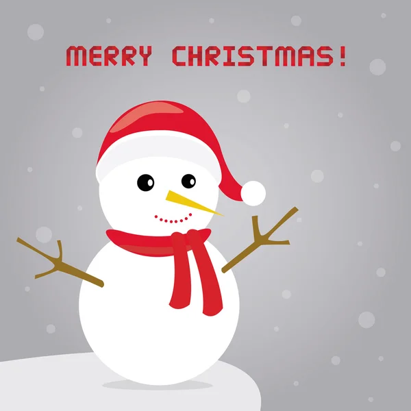 Christmas Card with snowman — Stock Vector