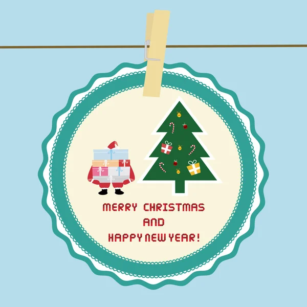 Tarjeta de felicitación de Navidad — Vector de stock