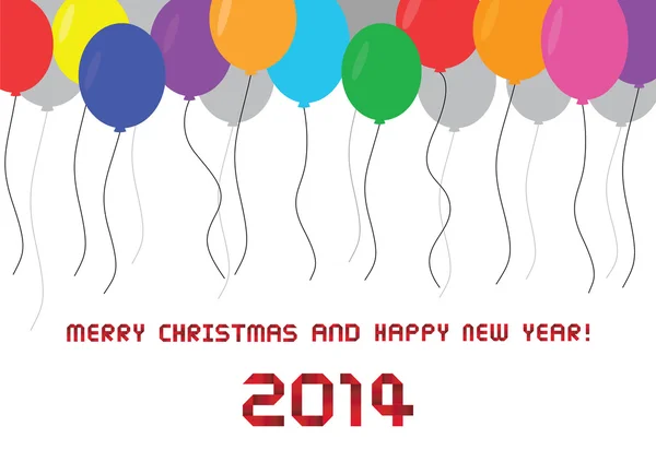 Merry Christmas and Happy New Year 2014 card — Stock Photo, Image