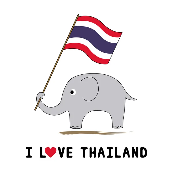 Elefante tenere bandiera thailandese1 — Vettoriale Stock