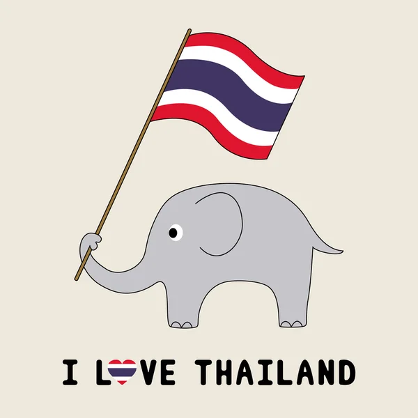 Elephant thai Bayrağı3 basılı tutun. — Stok Vektör