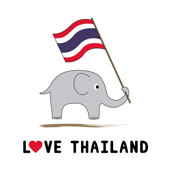 Elefanten halten thailändische Flagge 4 — Stockvektor