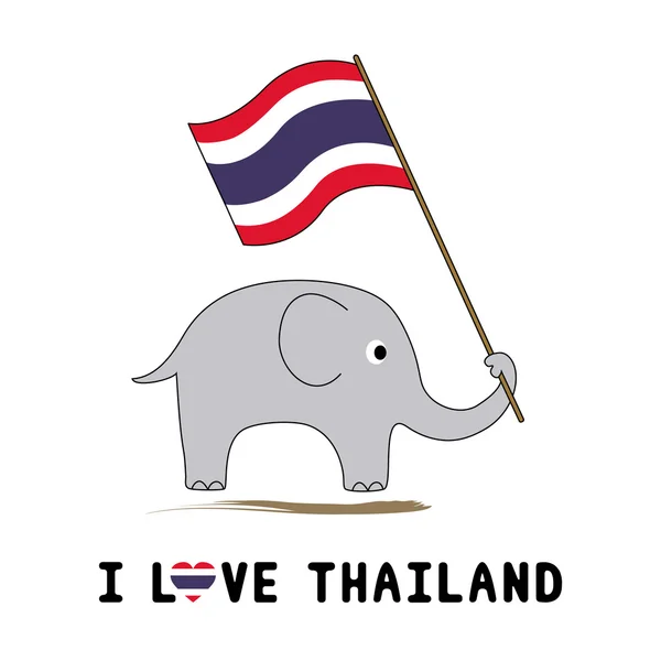 Éléphant tenir drapeau thaïlandais 5 — Image vectorielle