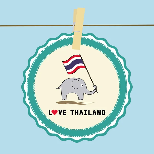 Elephant thai Bayrağı6 basılı tutun. — Stok Vektör