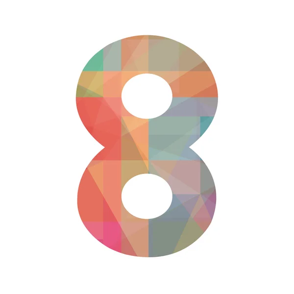 Kleurrijke nummer acht — Stockvector