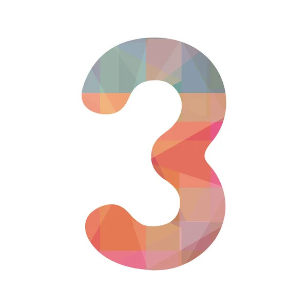 रंगीन संख्या तीन — स्टॉक वेक्टर