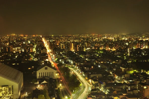 De weergave van de nacht van kyoto stad — Stockfoto