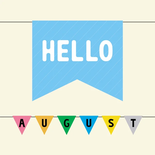 Hello August — Stock Vector