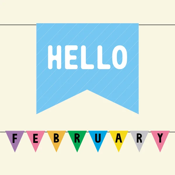 Hello February — Stock Vector