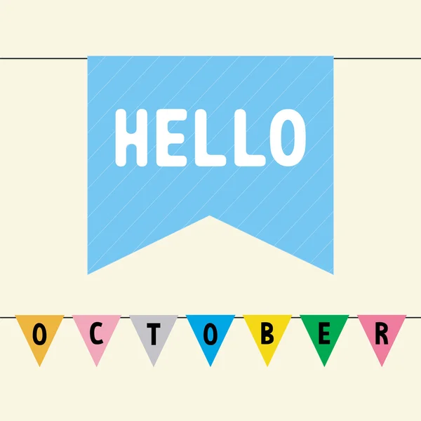 Hello October — Stock Vector
