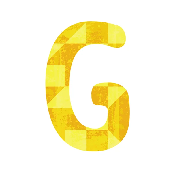 Abstracte gele alfabet g — Stockvector