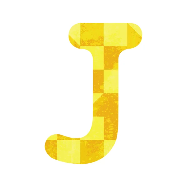 Abstract yellow alphabet J — Stock Vector