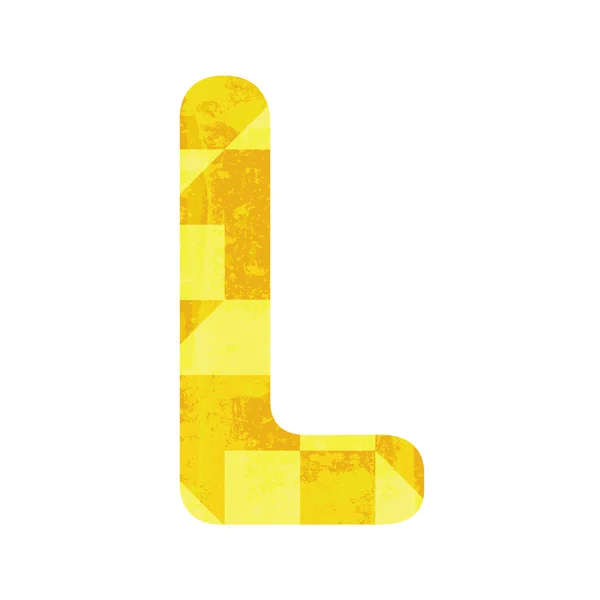 Alfabeto amarelo abstrato L —  Vetores de Stock