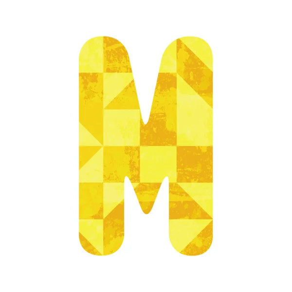 Alfabeto amarillo abstracto M — Archivo Imágenes Vectoriales