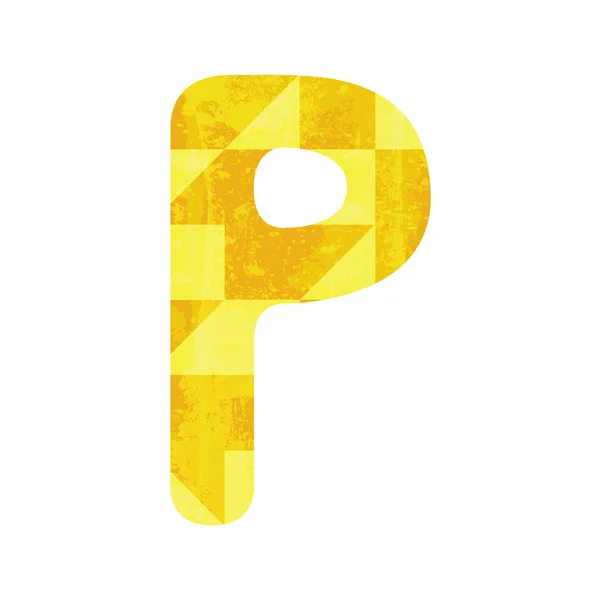 Alfabeto amarelo abstrato P — Vetor de Stock