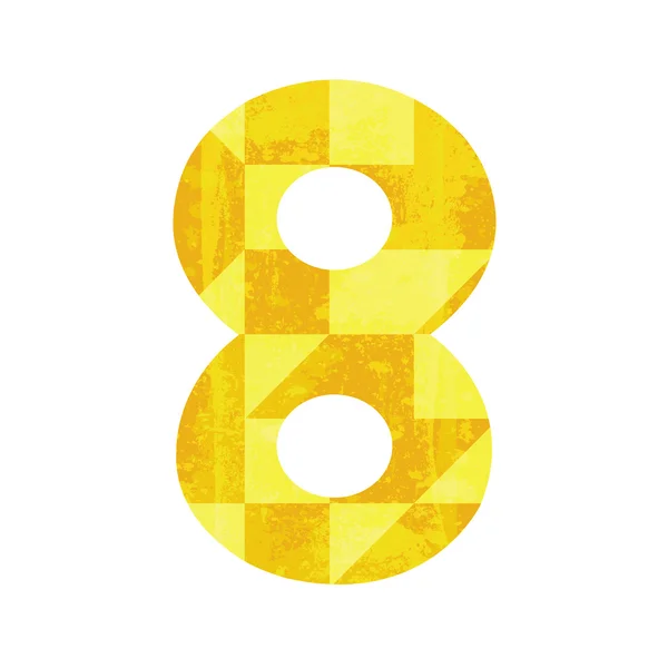 Abstrakte gelbe Zahl acht — Stockvektor