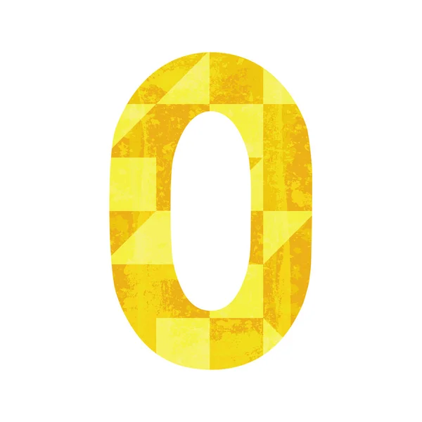 Número amarillo abstracto cero — Vector de stock
