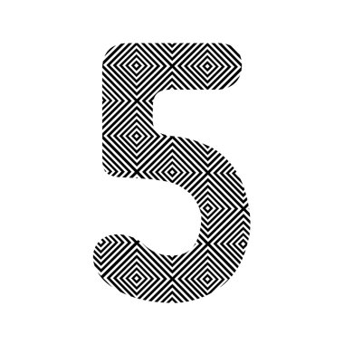 Beş kare desen numara