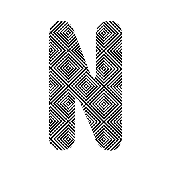 Alfabet pola lingkaran N - Stok Vektor