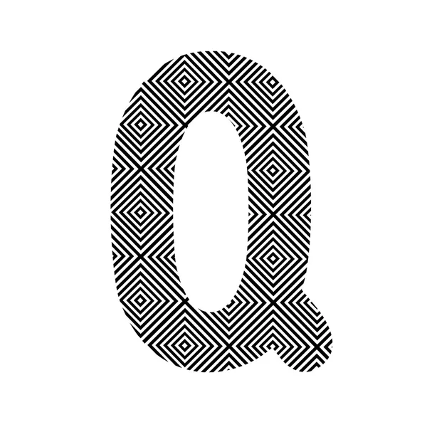 Circle pattern alphabet Q — Stock Vector