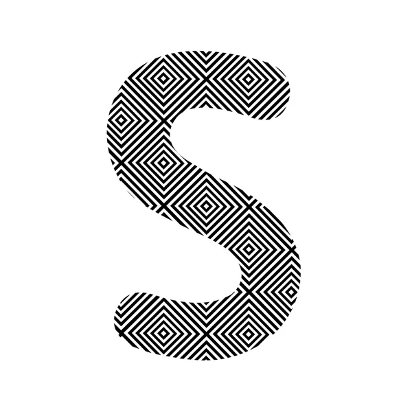 Alfabet pola lingkaran S - Stok Vektor