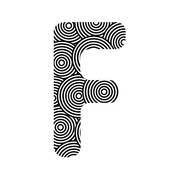 Circle pattern alphabet F — Stock Vector