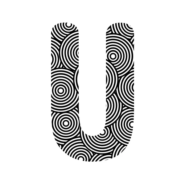 Alphabet motif cercle U — Image vectorielle
