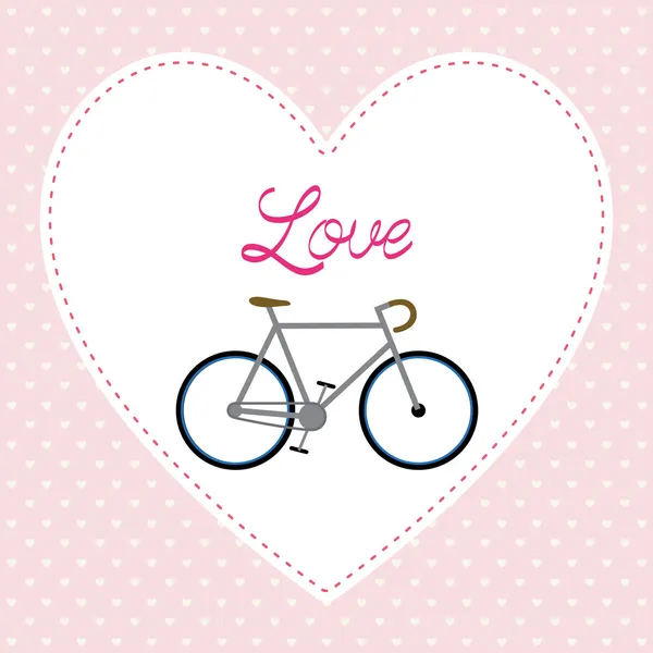 I love bicycle4 — Stock Vector