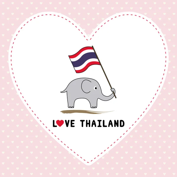 Elefante tenere bandiera thailandese7 — Vettoriale Stock