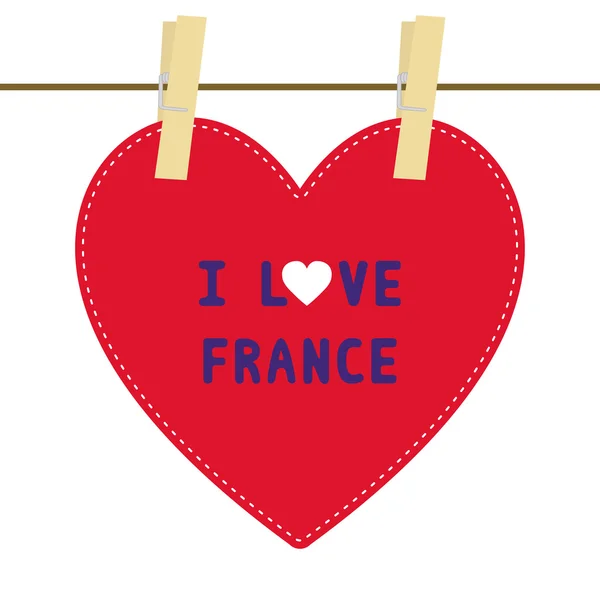 I OVE FRANCE6 — Vetor de Stock