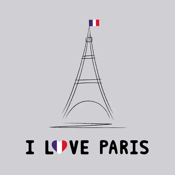 Λατρεύω το Παρίσι card4 — Διανυσματικό Αρχείο
