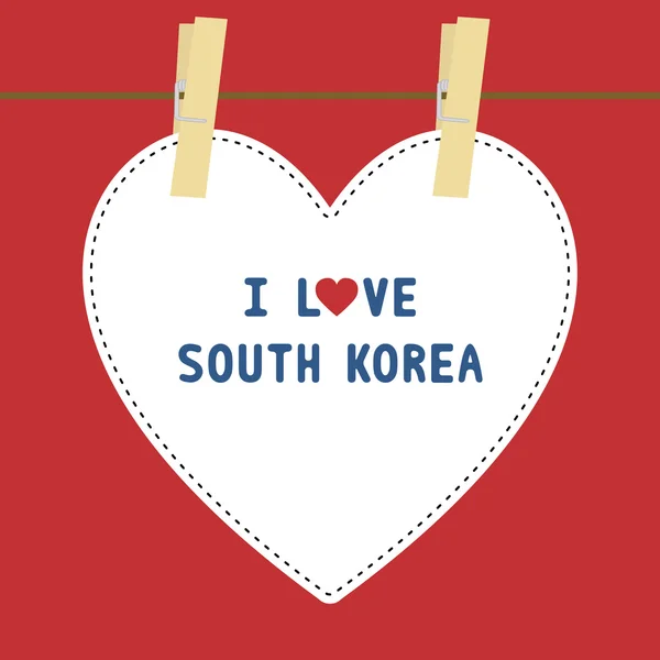 Me encanta korea5 del sur — Vector de stock