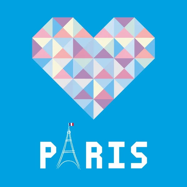 Eu amo Paris card6 — Vetor de Stock