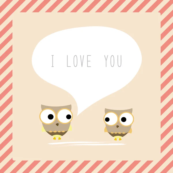 Bird couple card2 — Stock Vector