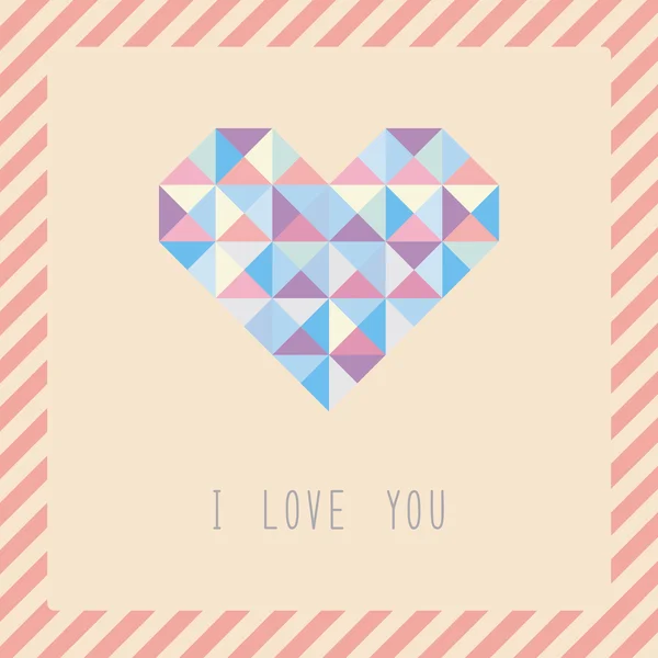 Triangel mönster hjärtat card1 — Stock vektor
