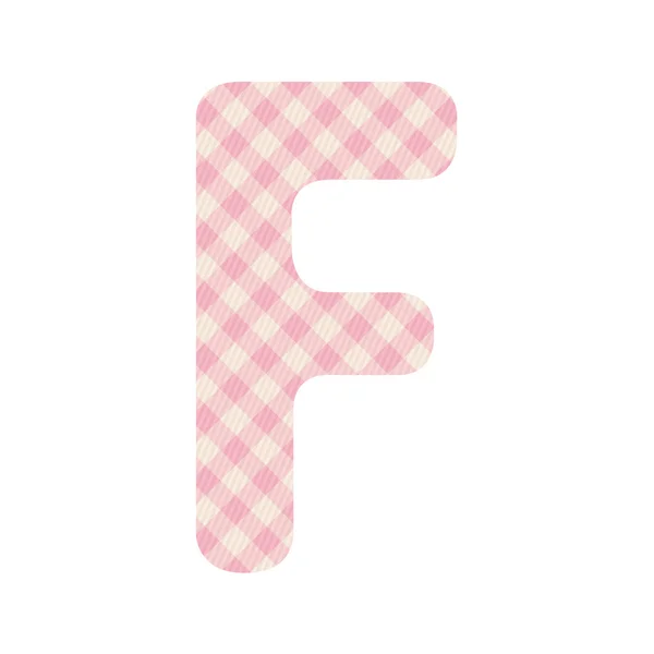 Pink squares pattern alphabet F — Stock Vector