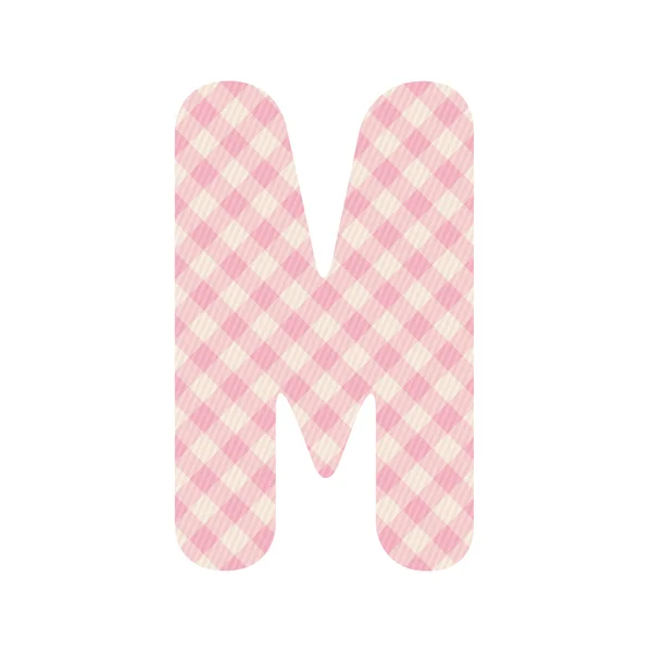 분홍색 사각형 패턴 알파벳 m — 스톡 벡터