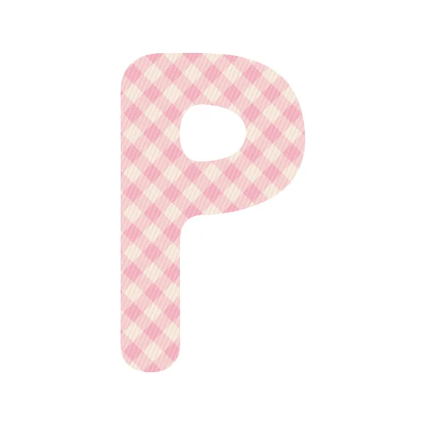 Alfabeto padrão quadrados rosa P — Vetor de Stock