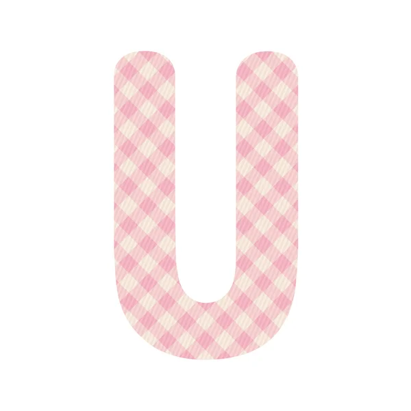 Alphabet motif carrés roses U — Image vectorielle