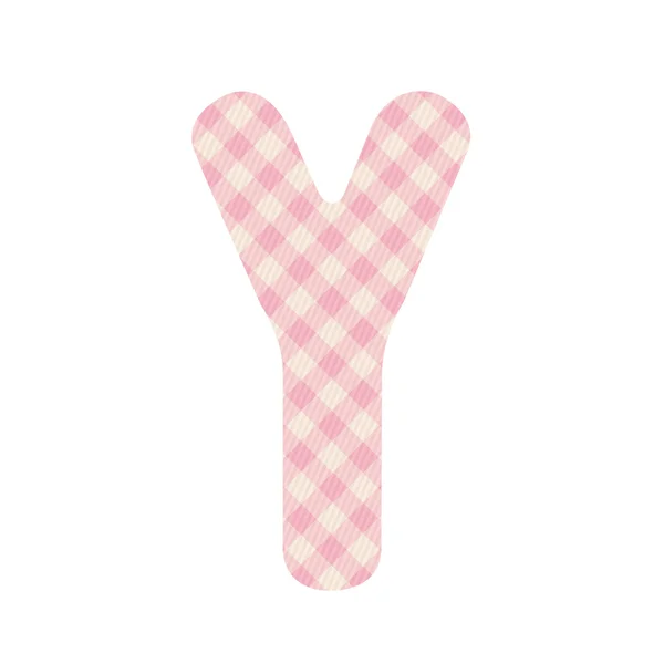 Розовый квадратный алфавит Y — стоковый вектор