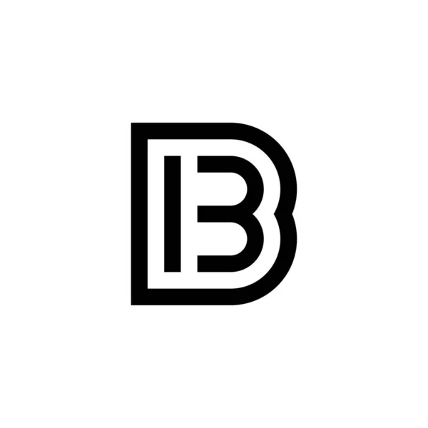 小册子 庆祝活动 邀请函 问候语 网页模板的黑白编号13和字母B Ib矢量图标设计 — 图库矢量图片