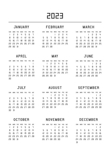 Календарь 2023 Год Календарь Планировщик Набор Шаблона Корпоративного Дизайна Неделя — стоковый вектор