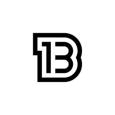 13 numaralı vektör simgesi tasarımı. Vektör illüstrasyonu.