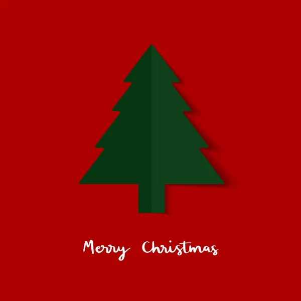 Κομμένο Χαρτί Χριστουγεννιάτικου Δέντρου Πανό Σχεδίου Ευχετήρια Κάρτα — Διανυσματικό Αρχείο