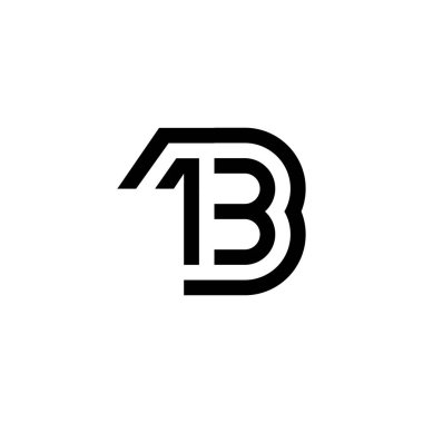 13 numaralı vektör simgesi tasarımı. Vektör illüstrasyonu.