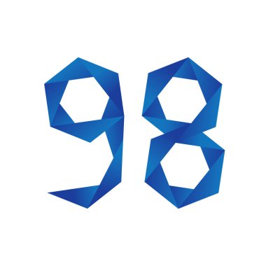 Beyaz arkaplanda jemetrik desenli 98 numaralı logo.