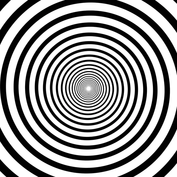 Black White Hypnotic Optical Illusion Spiral Background — Stock Vector