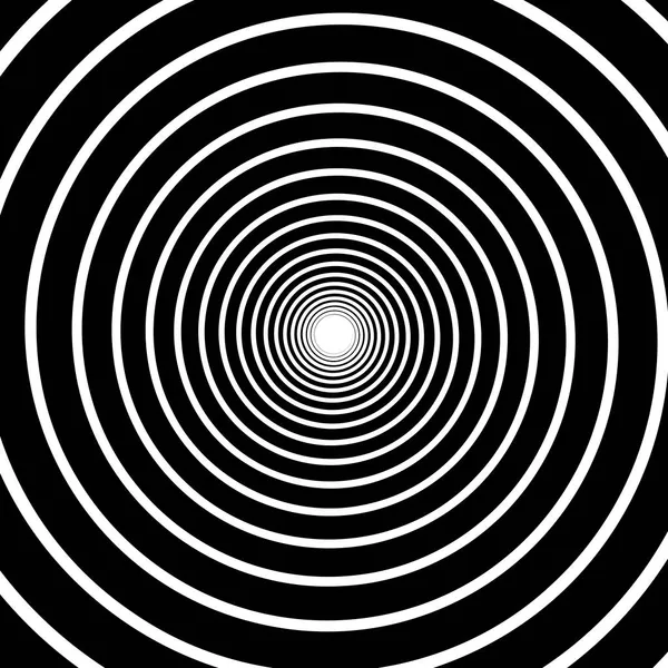 Black White Hypnotic Optical Illusion Spiral Background — Stock Vector