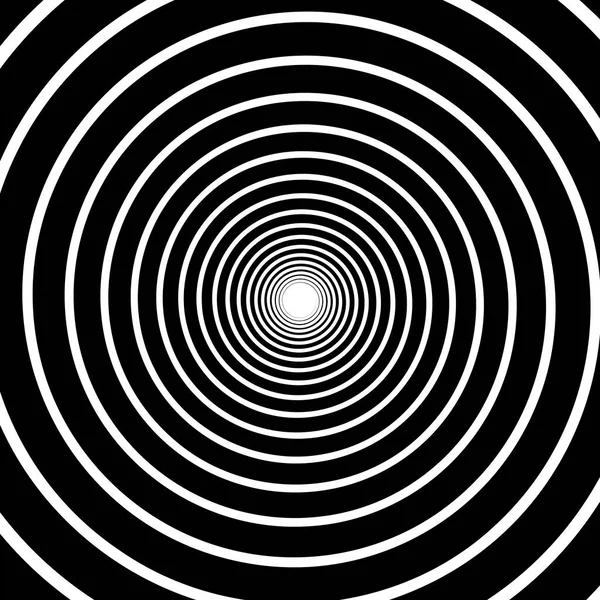 Black White Hypnotic Optical Illusion Spiral Background — Stock Vector